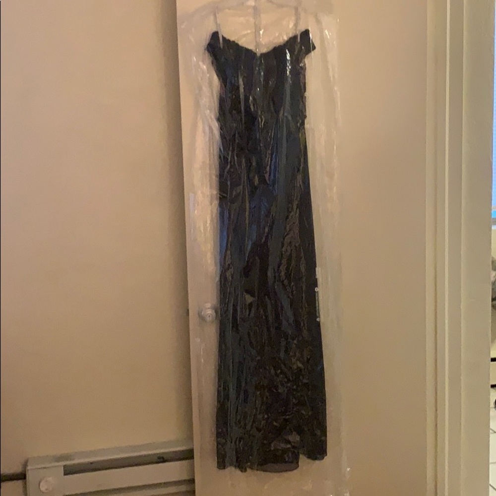 Long maxi, black wedding bridesmaid dress